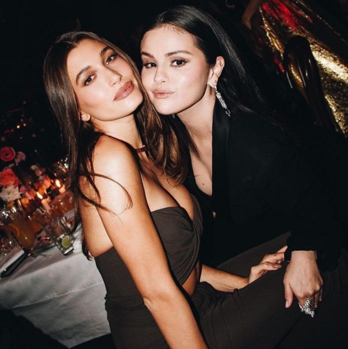 Selena Gomez and Ex-Boyfriend Justin Bieber’s Wife Hailey put feud rumors to rest as they pose for photos