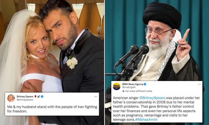 Iran Quiz Britney Spears' mental health after she tweets in support of protests in the country