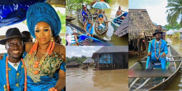 Delta couple perform traditional marriage rites amidst flooding