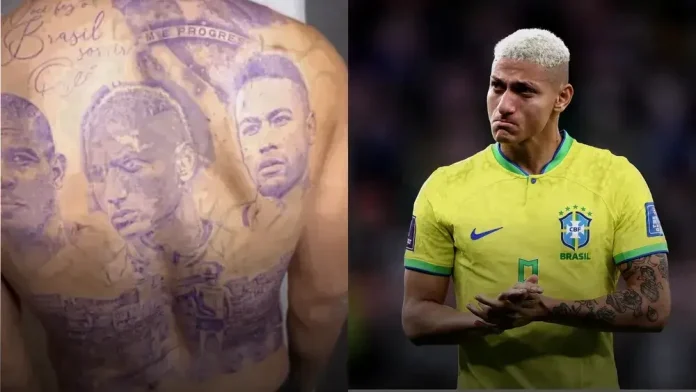 Richarlison gets tattoo of himself, Neymar and Ronaldo Lima on his back after Brazil's exit from the World Cup