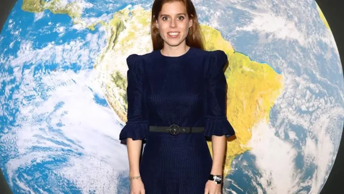 Princess Beatrice Stuns In Elegant Navy Gown At BBC Earth Event In London