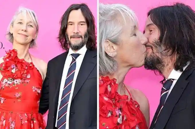 Keanu Reeves and girlfriend Alexandra Grant share rare public kiss on ...