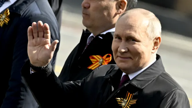 Putin Arrives In Red Square For Russia's Annual Victory Parade