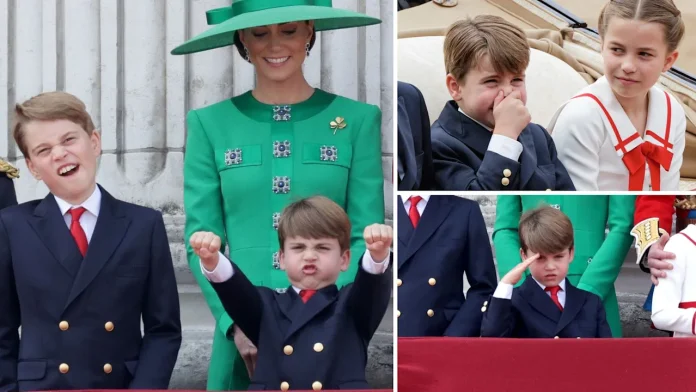 Prince Louis' Cheeky Antics At Trooping The Colour With Siblings George And Charlotte