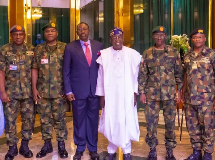 President Tinubu’s Meeting With Service Chiefs As He Says Working Cross Purposes Will Not Be Tolerated