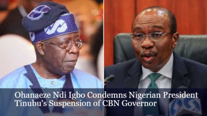 Ohanaeze Ndi Igbo Condemns Emefiele’s Suspension