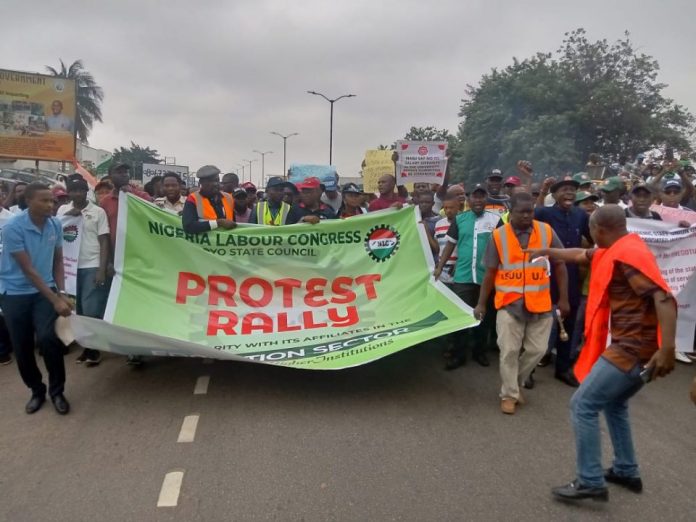 NLC Strike: Protesters Beat Oyo Civil Servants For Defying NLC Directive