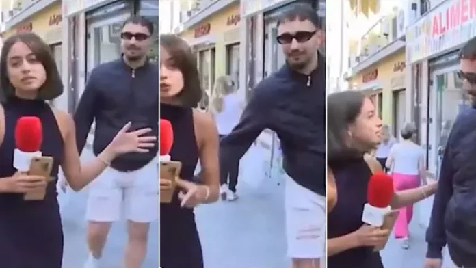 Police Arrest Man For Touching A Female Reporter's Bum On Live TV Before Asking Her Which Television Channel She Worked For (Video)