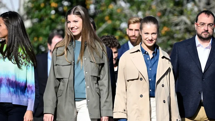 Princess Leonor Displays Sisterly Bond With Infanta Sofia In Twinning Outfits