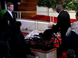 Jimmy Carter, 99, Arrives To Say Goodbye To Beloved Wife Rosalynn: Former President Joined By Bidens, Melania Trump And Michelle Obama At Georgia Church For Funeral Service