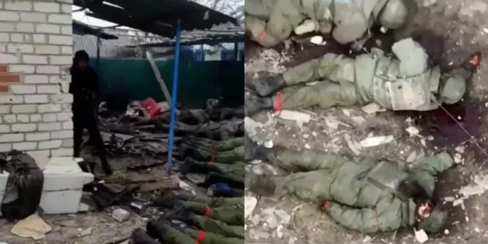 Russian Soldiers Execute Surrendering Ukrainian Soldiers