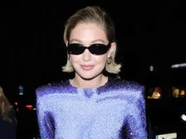 Gigi Hadid Arrived At Vogue World: Paris In A Bejeweled Micro Mini N*De Dress That Gave The Illusion She Was Topless