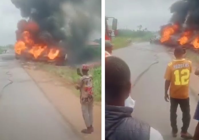 Ogun State: Two Individuals Lost Their Lives In A Tragic Explosion Involving A Fuel Tanker